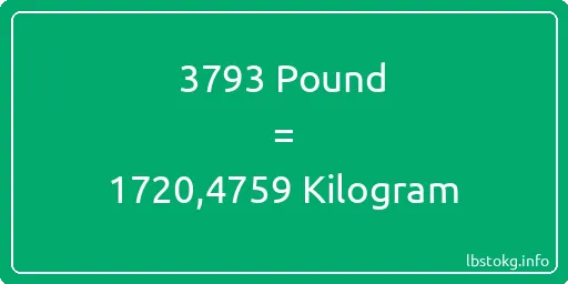 3793 Pound için Kilogram - 3793 Pound için Kilogram