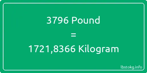 3796 Pound için Kilogram - 3796 Pound için Kilogram