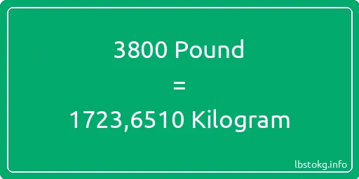 3800 Pound için Kilogram - 3800 Pound için Kilogram