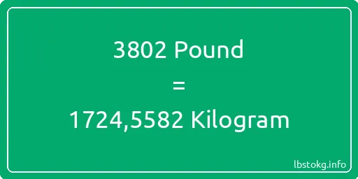 3802 Pound için Kilogram - 3802 Pound için Kilogram