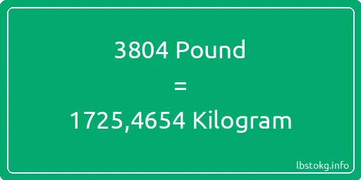 3804 Pound için Kilogram - 3804 Pound için Kilogram