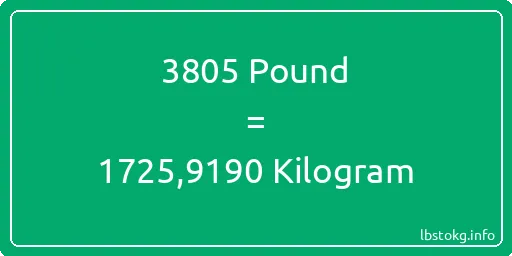 3805 Pound için Kilogram - 3805 Pound için Kilogram