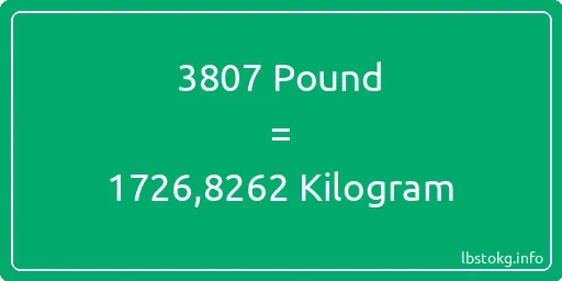 3807 Pound için Kilogram - 3807 Pound için Kilogram