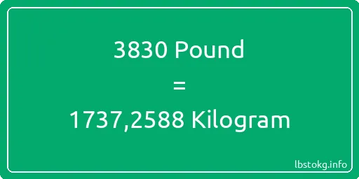 3830 Pound için Kilogram - 3830 Pound için Kilogram