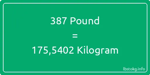 387 Pound için Kilogram - 387 Pound için Kilogram