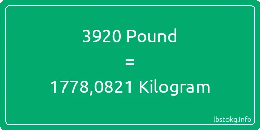 3920 Pound için Kilogram - 3920 Pound için Kilogram