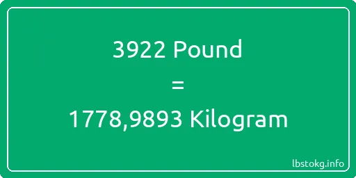 3922 Pound için Kilogram - 3922 Pound için Kilogram