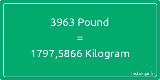 3963 Pound için Kilogram - 3963 Pound için Kilogram