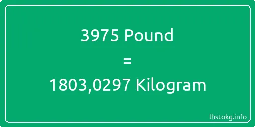 3975 Pound için Kilogram - 3975 Pound için Kilogram