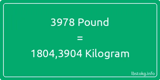 3978 Pound için Kilogram - 3978 Pound için Kilogram