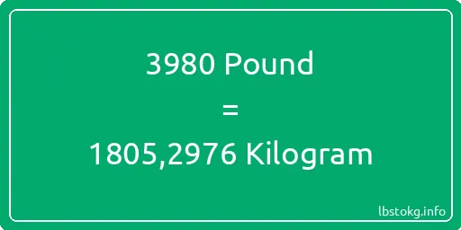 3980 Pound için Kilogram - 3980 Pound için Kilogram