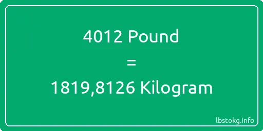 4012 Pound için Kilogram - 4012 Pound için Kilogram