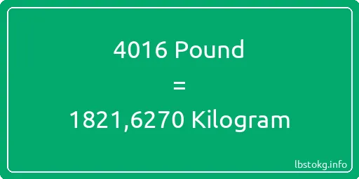 4016 Pound için Kilogram - 4016 Pound için Kilogram