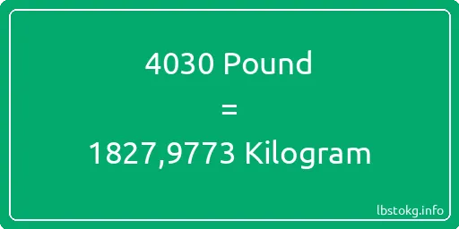 4030 Pound için Kilogram - 4030 Pound için Kilogram