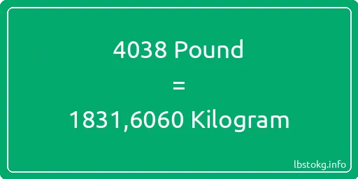 4038 Pound için Kilogram - 4038 Pound için Kilogram