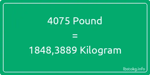 4075 Pound için Kilogram - 4075 Pound için Kilogram