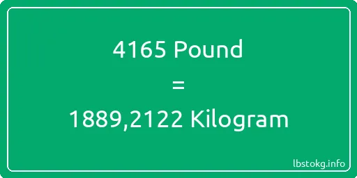 4165 Pound için Kilogram - 4165 Pound için Kilogram