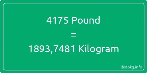 4175 Pound için Kilogram - 4175 Pound için Kilogram