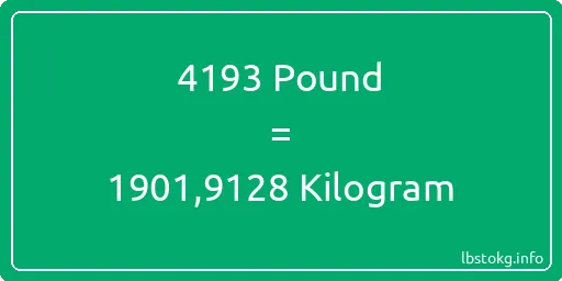 4193 Pound için Kilogram - 4193 Pound için Kilogram