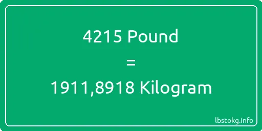 4215 Pound için Kilogram - 4215 Pound için Kilogram