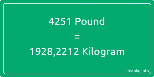 4251 Pound için Kilogram - 4251 Pound için Kilogram