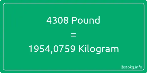 4308 Pound için Kilogram - 4308 Pound için Kilogram