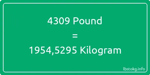 4309 Pound için Kilogram - 4309 Pound için Kilogram