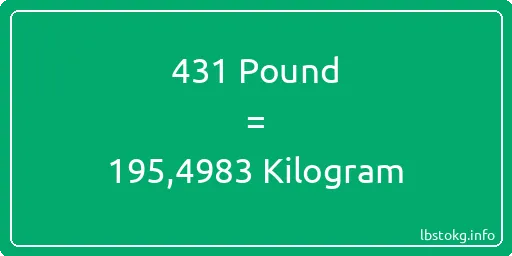 431 Pound için Kilogram - 431 Pound için Kilogram