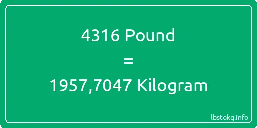 4316 Pound için Kilogram - 4316 Pound için Kilogram