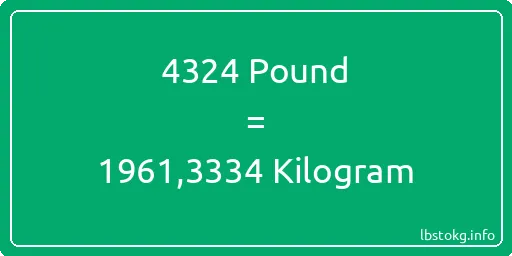 4324 Pound için Kilogram - 4324 Pound için Kilogram