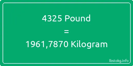 4325 Pound için Kilogram - 4325 Pound için Kilogram