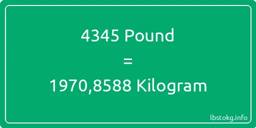 4345 Pound için Kilogram - 4345 Pound için Kilogram