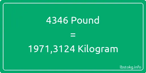 4346 Pound için Kilogram - 4346 Pound için Kilogram