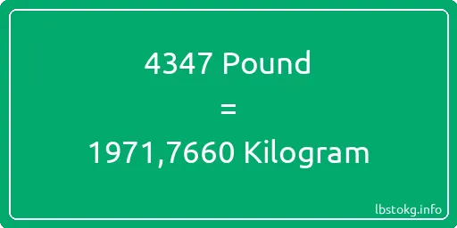 4347 Pound için Kilogram - 4347 Pound için Kilogram