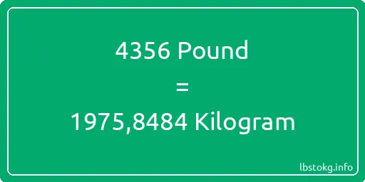 4356 Pound için Kilogram - 4356 Pound için Kilogram