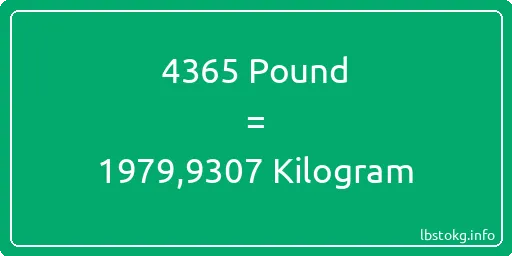 4365 Pound için Kilogram - 4365 Pound için Kilogram