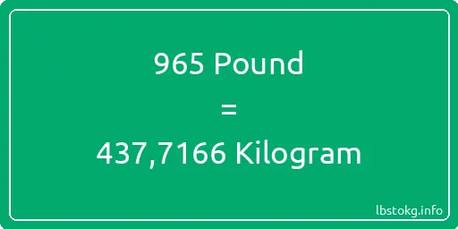 965 Pound için Kilogram - 965 Pound için Kilogram