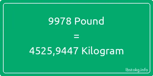 9978 Pound için Kilogram - 9978 Pound için Kilogram